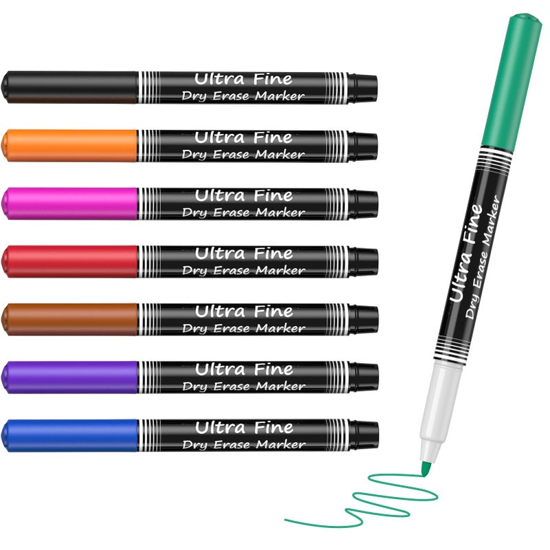 MaxGear Dry Erase Markers, Ultra Fine Dry Erase Markers, Ultra Fine Tip Dry Erase Markers, Extra Ultra Fine Point Dry Erase Markers, Ultra Fine Tip Markers, Color Dry Erase Markers for Office, 8 Count - Image 1