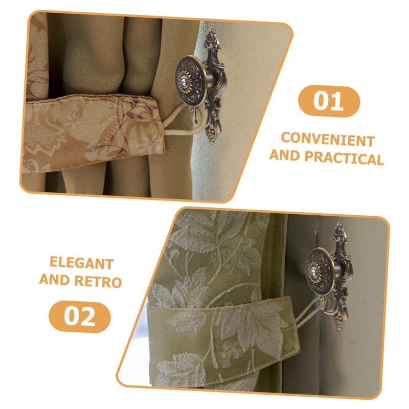 4 Pack Rhinestone Wall Hooks Set For Coat Hat Towel And Shower Curtain - Image 3