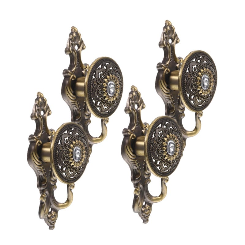 4 Pack Rhinestone Wall Hooks Set For Coat Hat Towel And Shower Curtain - Image 2
