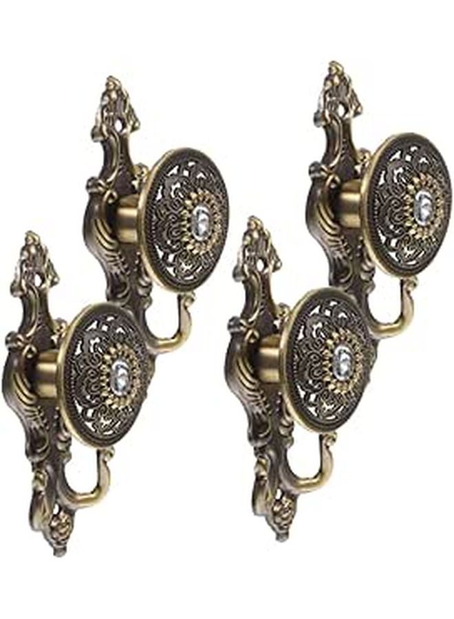 4 Pack Rhinestone Wall Hooks Set For Coat Hat Towel And Shower Curtain - Image 1
