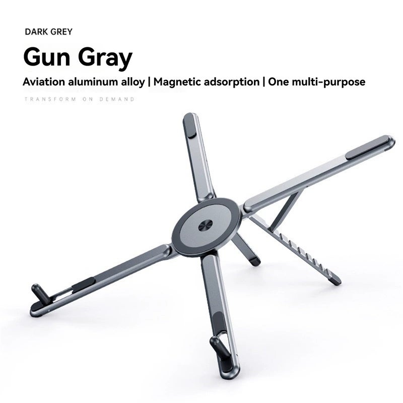 Aluminium Alloy Magnetic Mount Portable Folding Stand Multi-functional Universal Holder for Mobile Phones,Tablets and Laptops - Image 2
