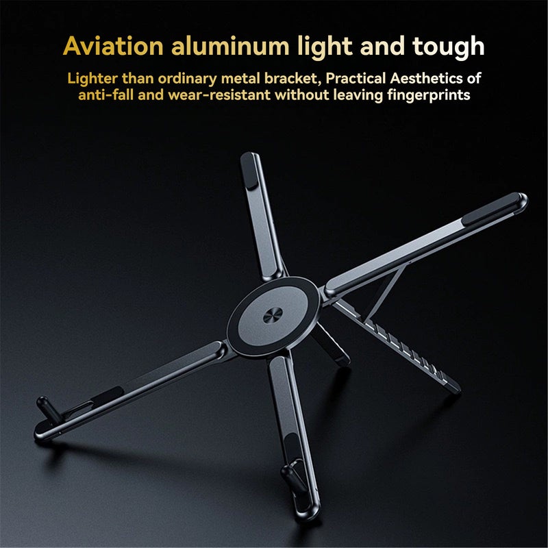 Aluminium Alloy Magnetic Mount Portable Folding Stand Multi-functional Universal Holder for Mobile Phones,Tablets and Laptops - Image 4
