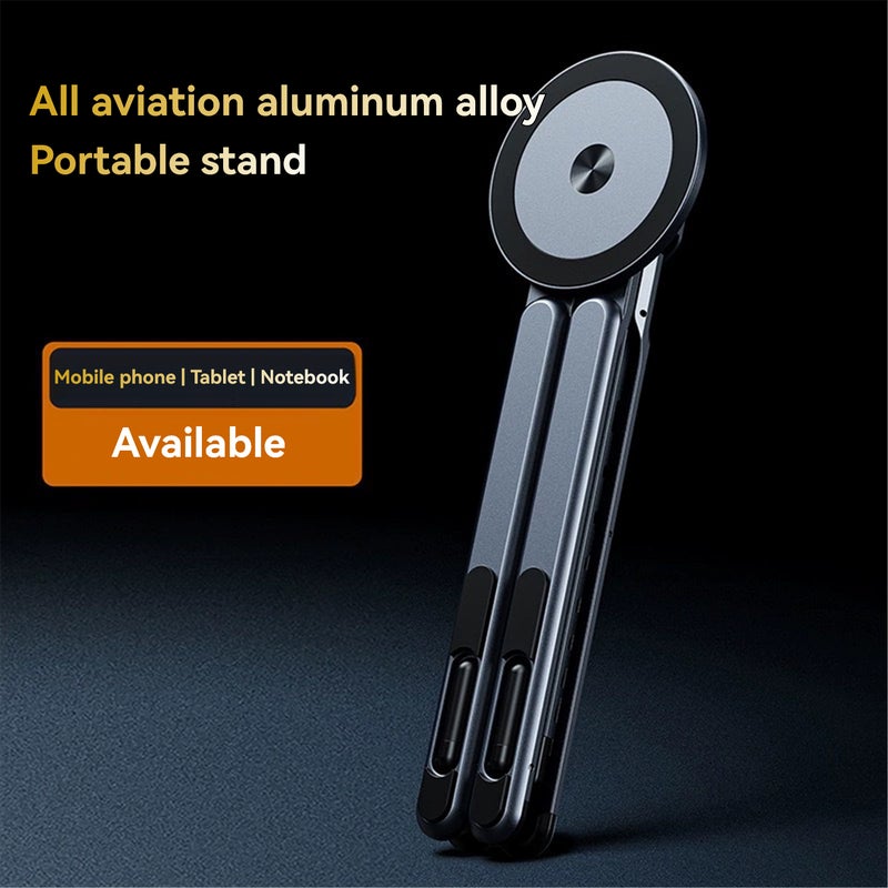 Aluminium Alloy Magnetic Mount Portable Folding Stand Multi-functional Universal Holder for Mobile Phones,Tablets and Laptops - Image 3