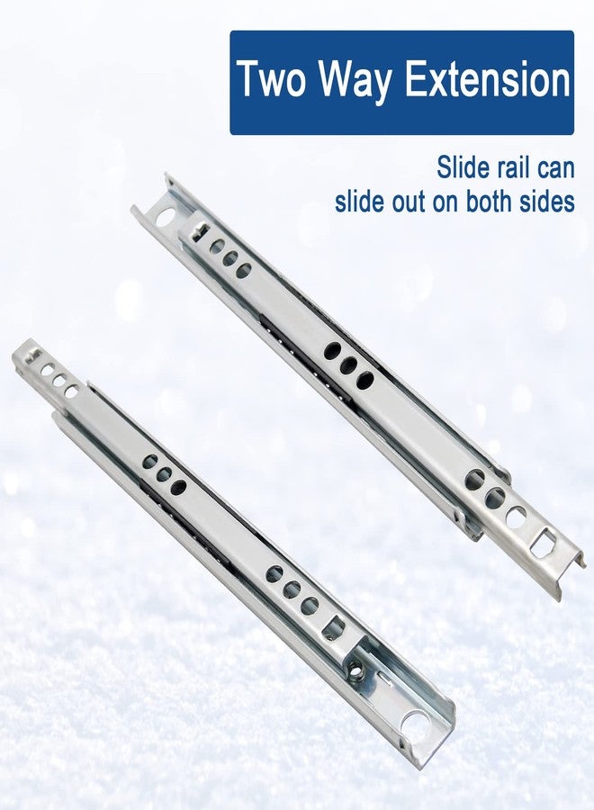 Suiwotin 12 Inch Drawer Slides, Metal Drawer Slide, Small Drawer Rails, Ball Bearing Two Way Slide Track Rail, Pack of 12 (0.7" Wide) - Image 4