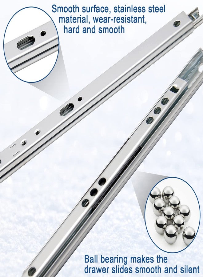 Suiwotin 12 Inch Drawer Slides, Metal Drawer Slide, Small Drawer Rails, Ball Bearing Two Way Slide Track Rail, Pack of 12 (0.7" Wide) - Image 3