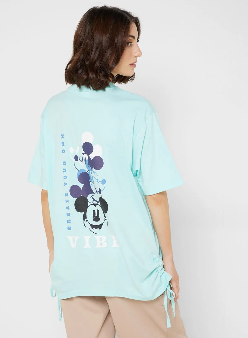ديزني Mickey Cropped Front & Back Print T-Shirt