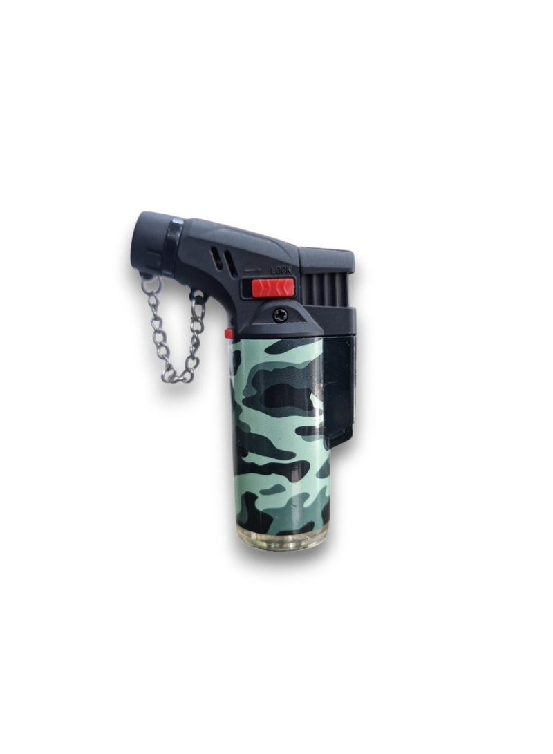 PowerMax 3 Piece Camouflage Jet Flame Lighter Portable Mini Torch Lighters Refillable With Chain For Keychains - Image 3