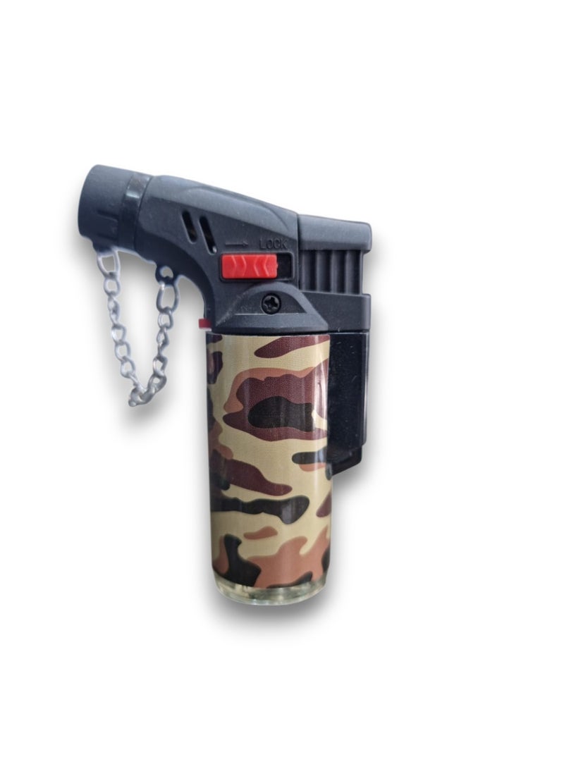 PowerMax 3 Piece Camouflage Jet Flame Lighter Portable Mini Torch Lighters Refillable With Chain For Keychains - Image 4