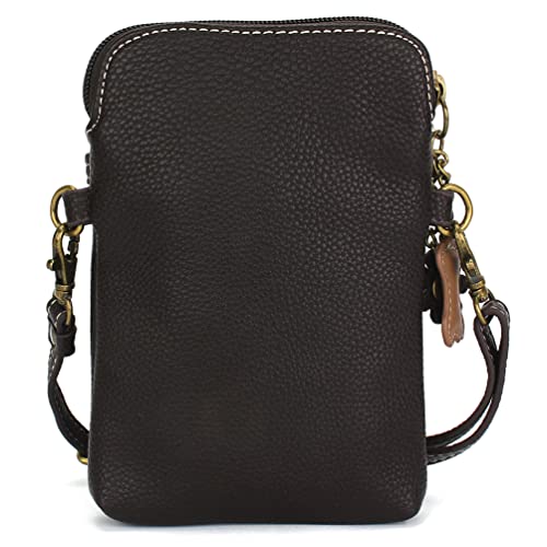 CHALA Dog Collection Cell Phone Crossbody Purse-Women PU Leather/Canvas Multicolor Handbag with Adjustable Strap - Brown Shih Tzu - dark brown - Image 3