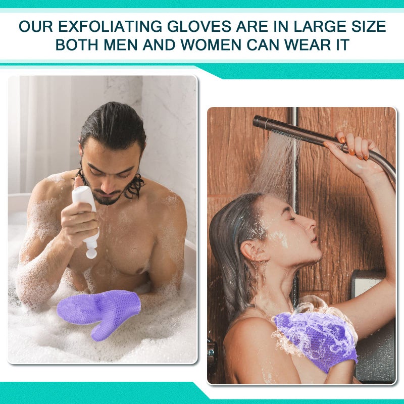 Karenhi Honeycomb Exfoliating Scrubber Set, Honeycomb Face and Body Scrubber Include Spa Bath Mitt Honeycomb Exfoliating Glove for Body Shower, Face Exfoliator Scrubber Sponge, Quick Drying (Purple) - Image 4