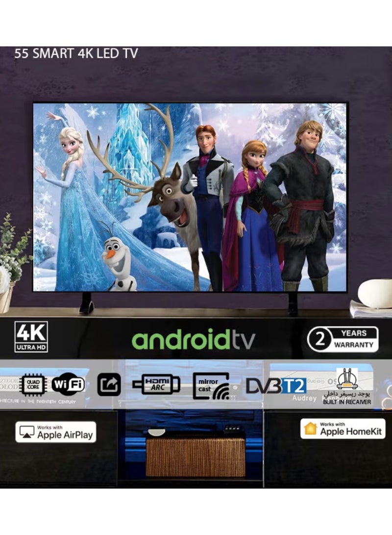 55-Inch Ultra HD 4K Smart Android Television with Wallmount Black DTD55Black  - Image 2