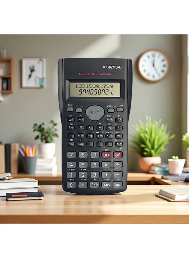 Black Student Exam Scientific Calculator Multi Functional Electronic 1pc - Image 1