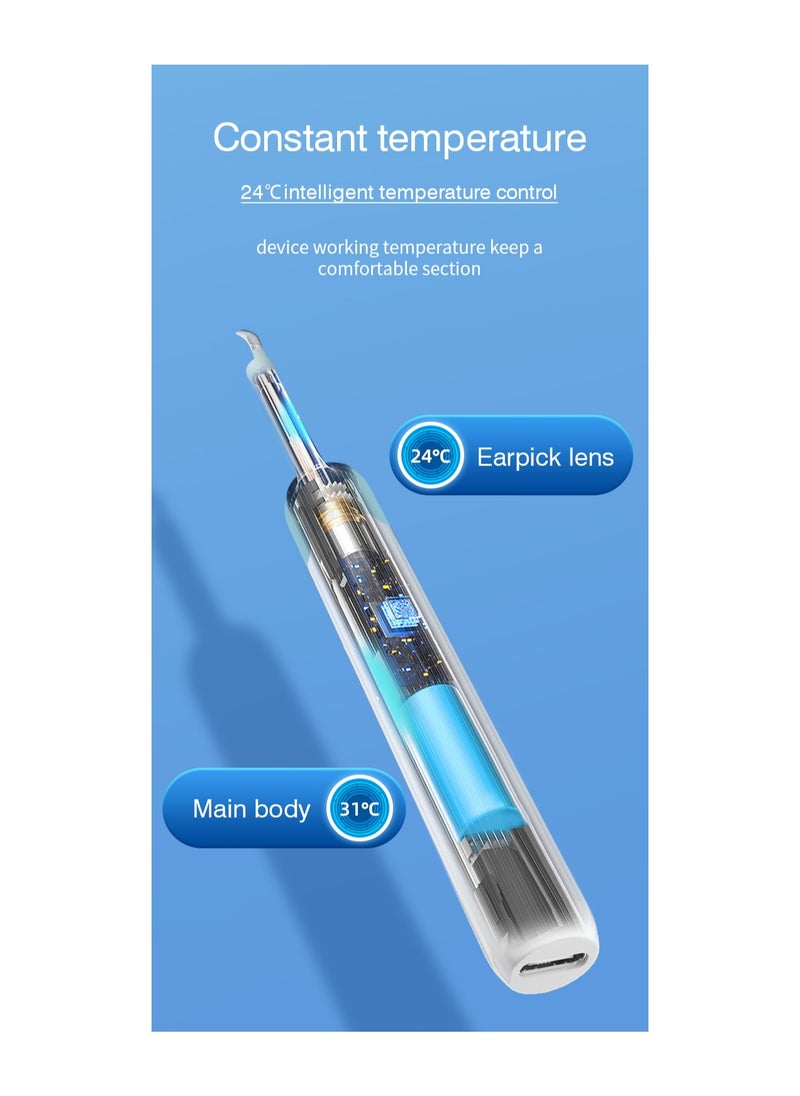Ear Cleaning Tool With Endoscope Camera Earwax Removal Helper Connect To The Camera Via Wi-Fi On Your Mobile Device Earwax Purifier And Remover Black Color