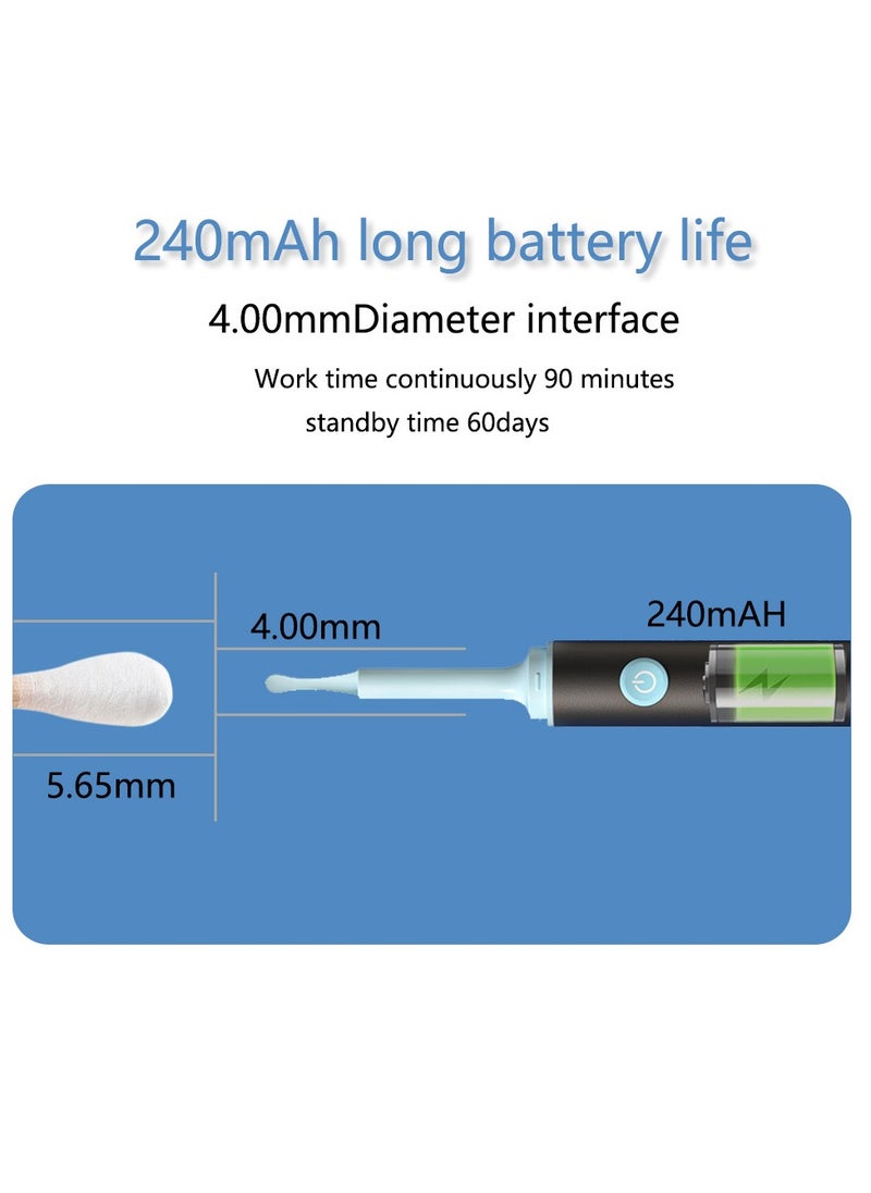 Ear Cleaning Tool With Endoscope Camera Earwax Removal Helper Connect To The Camera Via Wi-Fi On Your Mobile Device Earwax Purifier And Remover Black Color