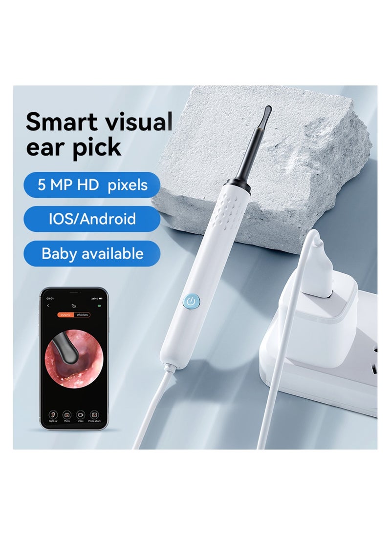 Ear Cleaning Tool With Endoscope Camera Earwax Removal Helper Connect To The Camera Via Wi-Fi On Your Mobile Device Earwax Purifier And Remover Black Color