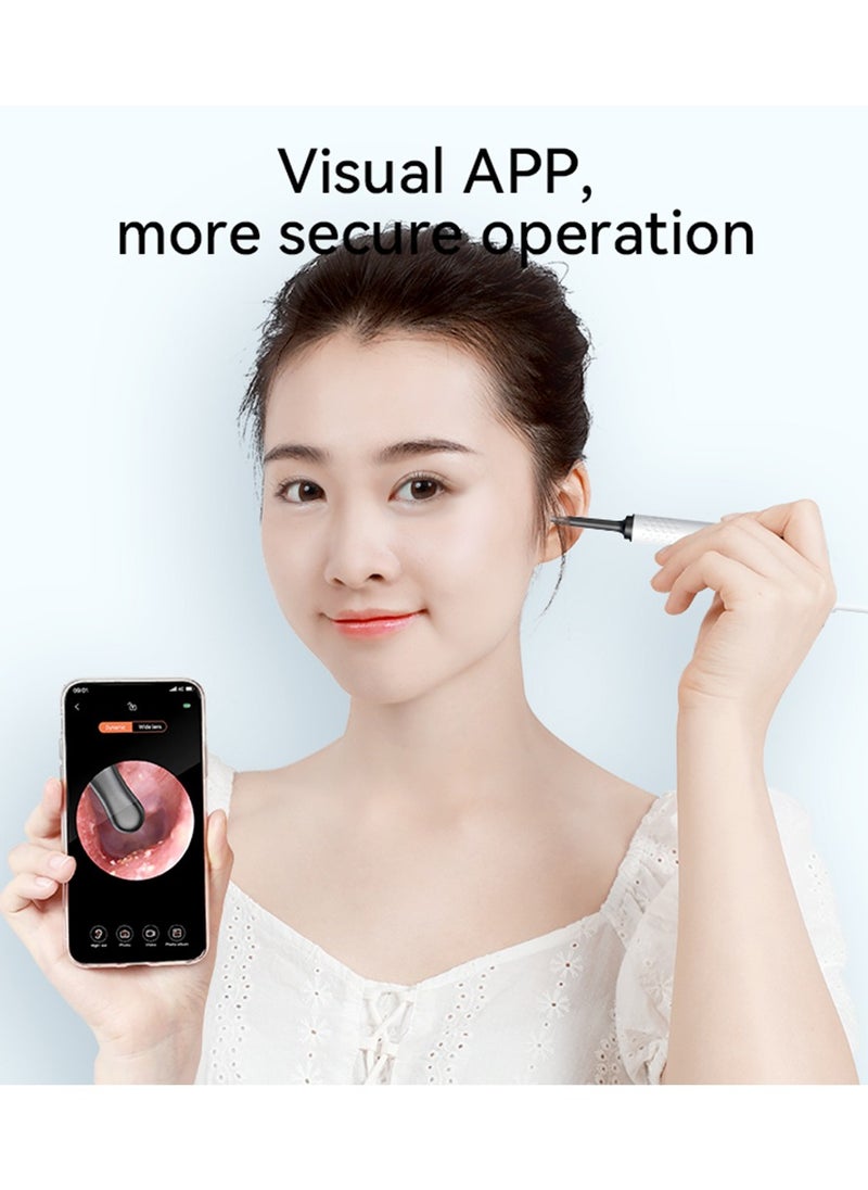 Ear Cleaning Tool With Endoscope Camera Earwax Removal Helper Connect To The Camera Via Wi-Fi On Your Mobile Device Earwax Purifier And Remover Black Color