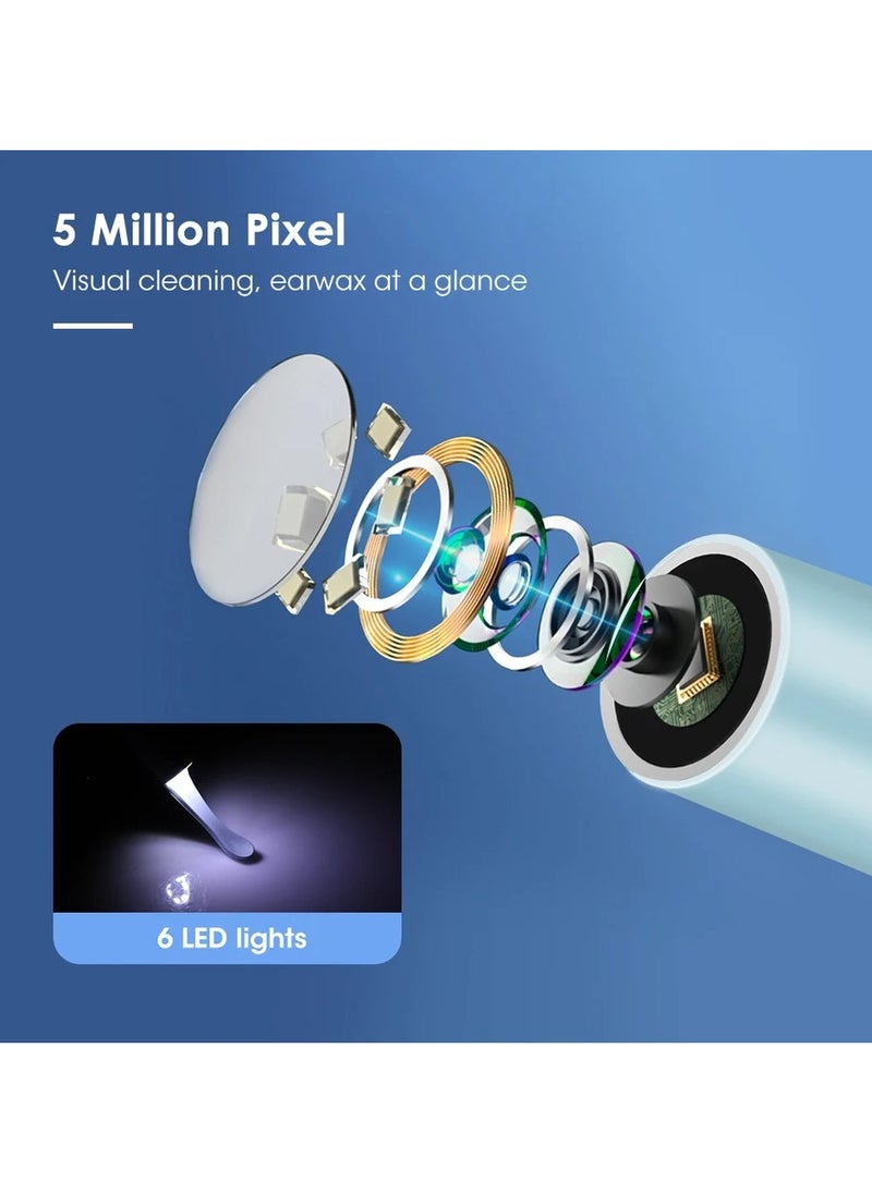 Ear Cleaning Tool With Endoscope Camera Earwax Removal Helper Connect To The Camera Via Wi-Fi On Your Mobile Device Earwax Purifier And Remover Black Color