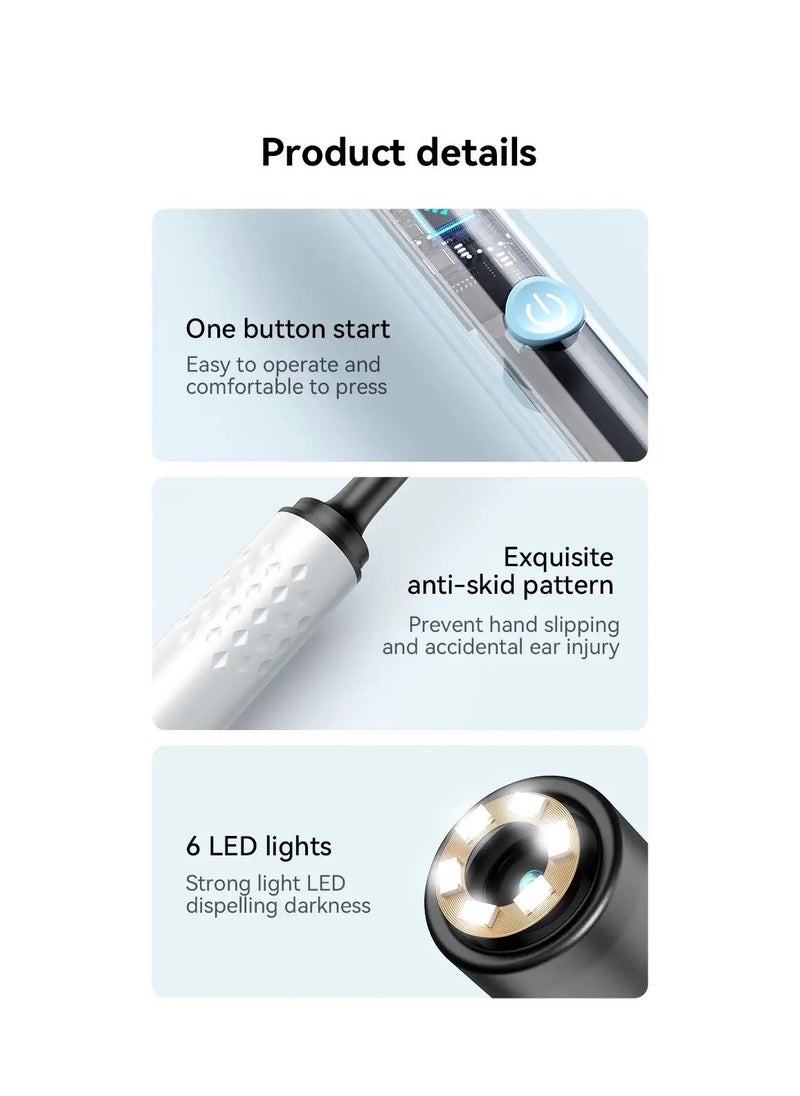 Ear Cleaning Tool With Endoscope Camera Earwax Removal Helper Connect To The Camera Via Wi-Fi On Your Mobile Device Earwax Purifier And Remover Black Color