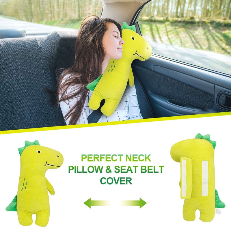 Farochy Car Pillow for Kids - Dinosaur Seat Belt Cover, Car Seat Belt Pillow Kids Car Seatbelt Covers, Vehicle Shoulder Pads, Seatbelt Cushion for Kids, Seat Strap Pillows Kids (Dinosaur) - Image 4
