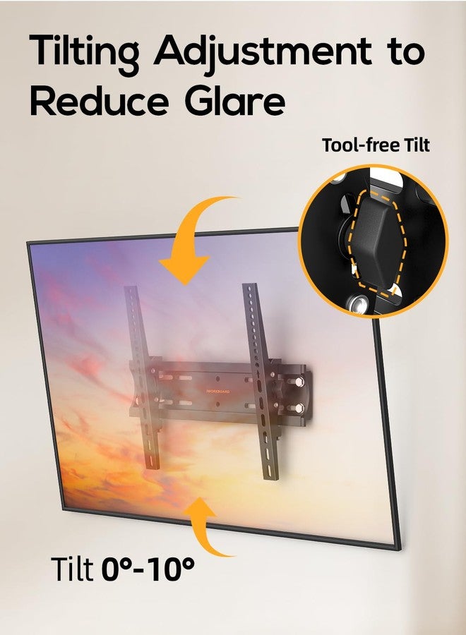 IWORKBOARD 40 50 55 inch Tilting TV Wall Mount for 24-65 '' TVs, Low Profile TV Mount, Ultra Slim Wall Mounts TVs Bracket, Max VESA 400x400mm, 99 lbs & 16 inch Studs, Fit Most 32+ 42 43 45 Screen - Image 3