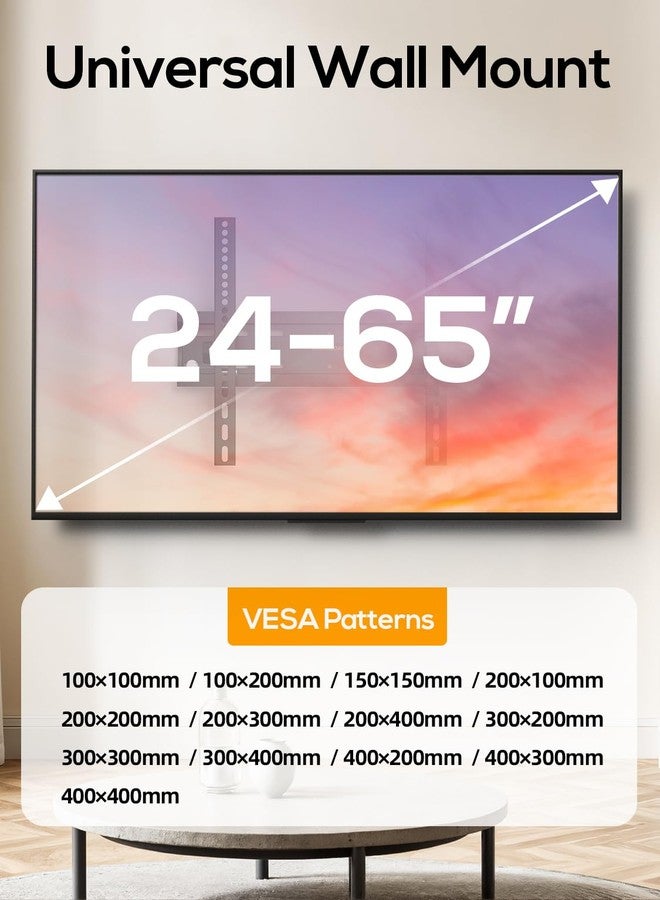 IWORKBOARD 40 50 55 inch Tilting TV Wall Mount for 24-65 '' TVs, Low Profile TV Mount, Ultra Slim Wall Mounts TVs Bracket, Max VESA 400x400mm, 99 lbs & 16 inch Studs, Fit Most 32+ 42 43 45 Screen - Image 5