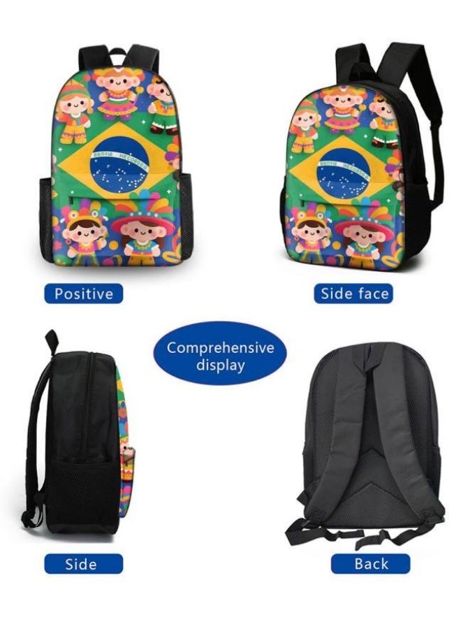 [Super new special offer] Cartoon theme bag three-piece set | double-shoulder + hand-held + storage pen bag | gift self-use good-looking - 443  - Image 2