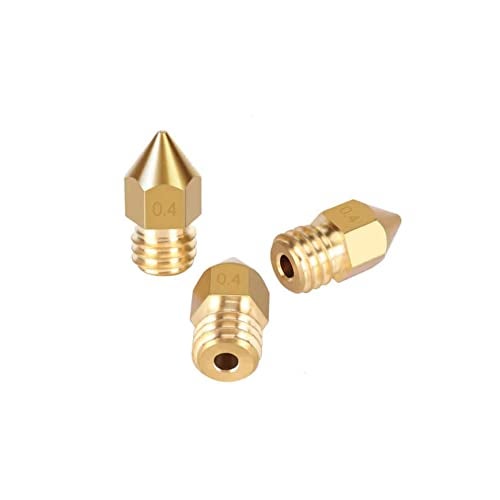 TESSERACT 0.4mm Extruder Nozzle For 3D Printer | MK8 Brass Nozzle for 3D Printing | Made in India Compatible With Anet A8 Makerbot MK8 Creality CR-10 S4 S5 Ender 3 3Pro 5 (Quantity-3 Nozzle MK8 0.4mm) - Image 1