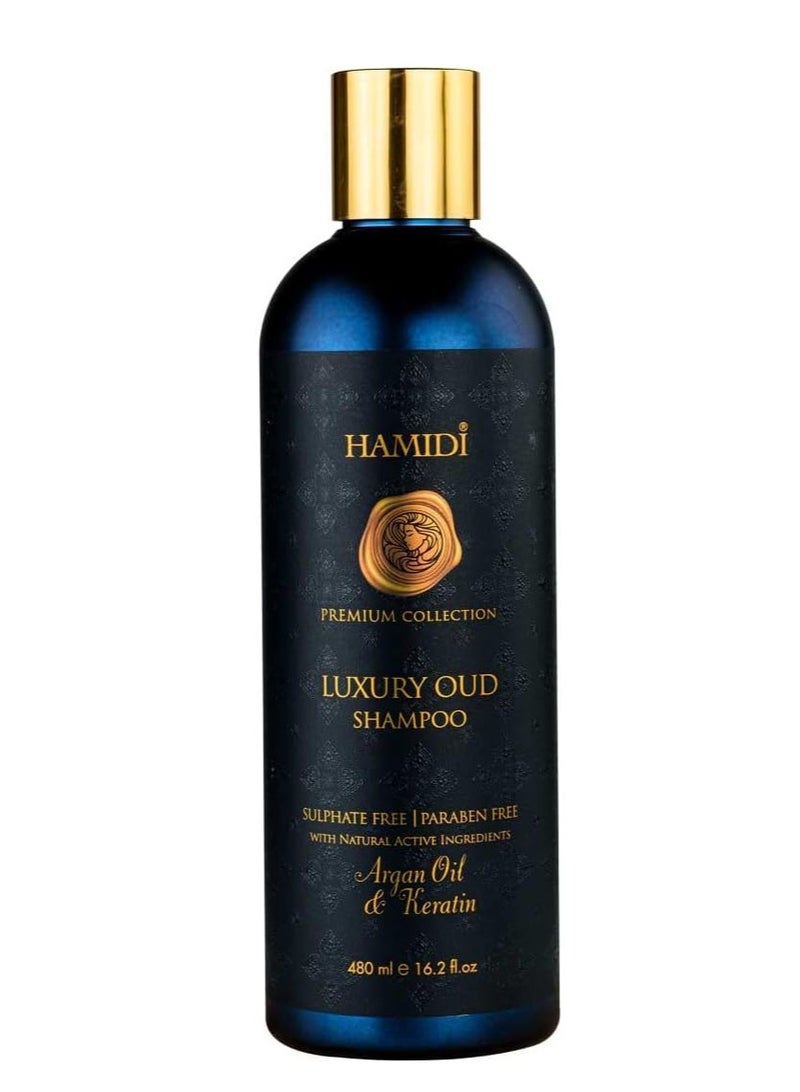 Hamidi Luxury Oud Shampoo Argan Oil and Keratin 480ml For Unisex - Image 1