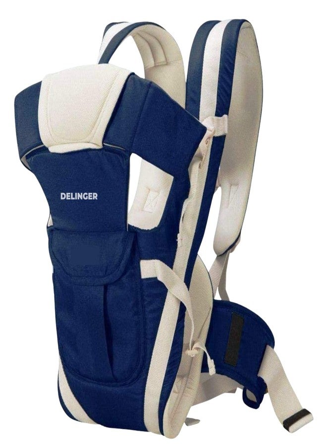 DELINGER Baby Carrier Bag for 0 to 2 Year New Born Baby 4 in 1 Adjustable Back Front with Safety Belt (Neavy Blue) - Image 1