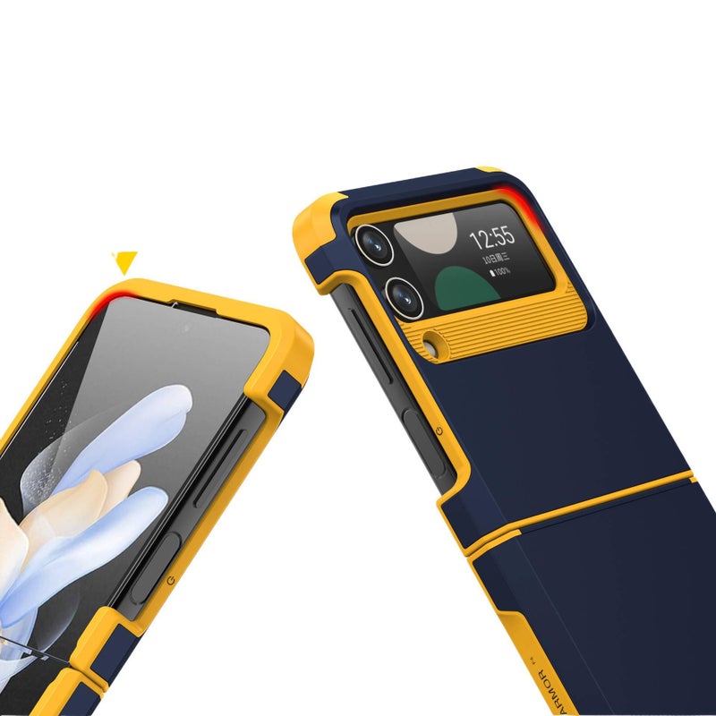 غطاء واقي، PC تصميم متكامل لمفصلة الدرع، مقاوم للصدمات لـ Samsung Galaxy Z Flip 6 للتخزين العملي للمدرسة للاستخدام الخارجي - Image 4