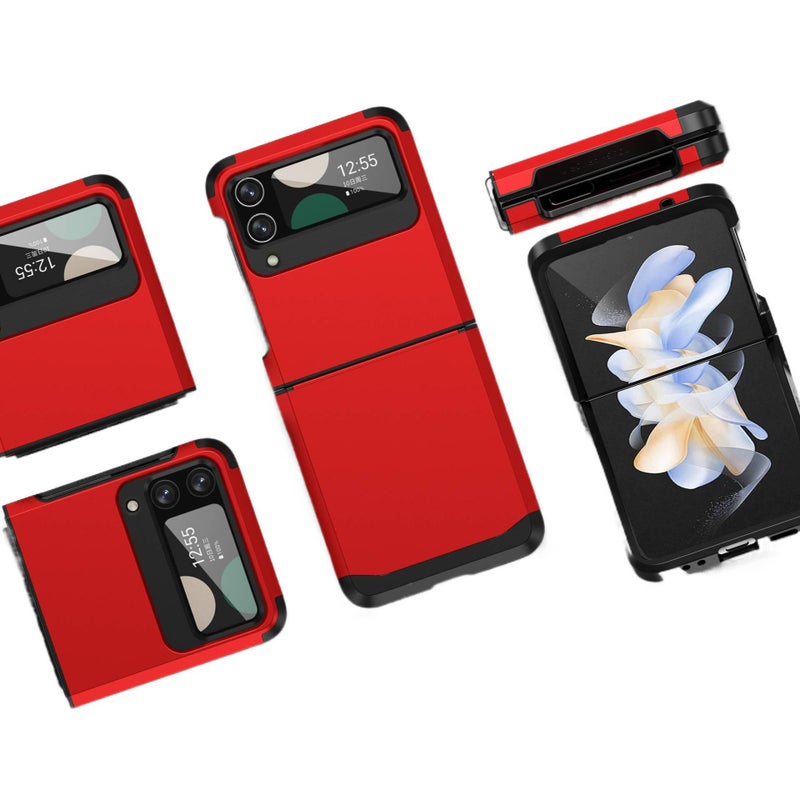 غطاء واقي، PC تصميم متكامل لمفصلة الدرع، مقاوم للصدمات لـ Samsung Galaxy Z Flip 6 للتخزين العملي للمدرسة للاستخدام الخارجي - Image 5