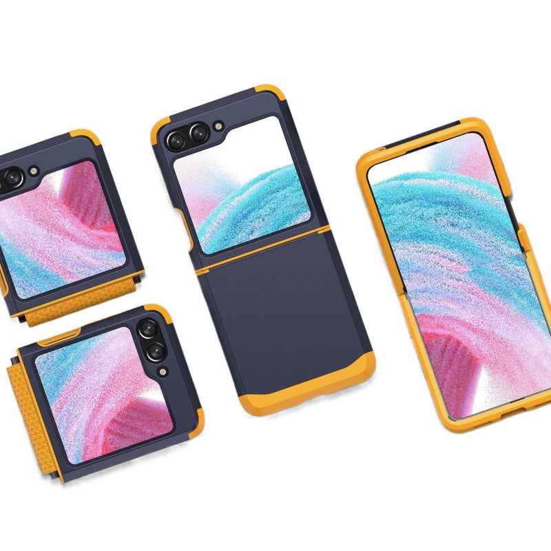 غطاء واقي، PC تصميم متكامل لمفصلة الدرع، مقاوم للصدمات لـ Samsung Galaxy Z Flip 6 للتخزين العملي للمدرسة للاستخدام الخارجي - Image 2