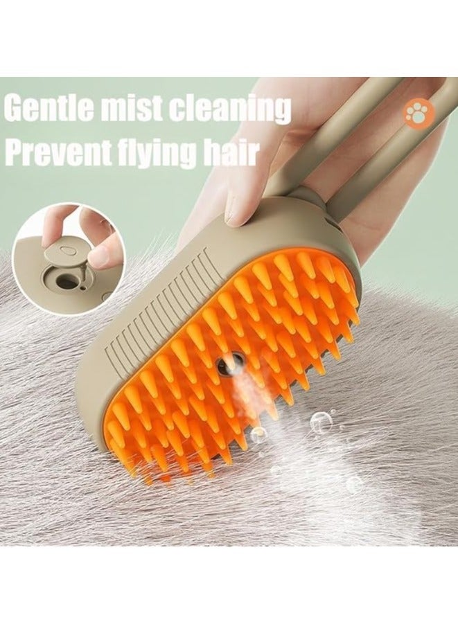Generic Cloud Care Cat Brush, 2024 Best Cat Steam Brush, Cloud Care Cat Brush, 3-in-1 Self-Cleaning Cat Brush with 360° Rotating Arm, Detachable Silicone Bristle Head  - Image 2