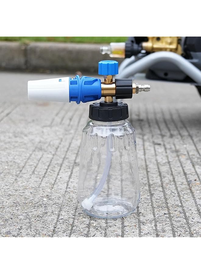 Generic Foam Cannon, 4000Psi Pressure Washer Foam Cannon With 1/4 Inch Quick Connect, Fan Shaped, Cylindrical 2 Spray Patternm, Transparent Bottle Heavy Duty Soap Cannon For Car Washing  - Image 2