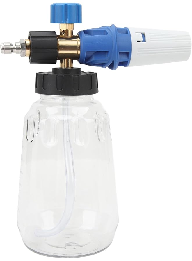 Generic Foam Cannon, 4000Psi Pressure Washer Foam Cannon With 1/4 Inch Quick Connect, Fan Shaped, Cylindrical 2 Spray Patternm, Transparent Bottle Heavy Duty Soap Cannon For Car Washing  - Image 1