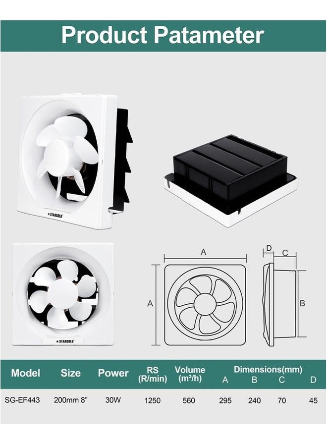 Stargold Exhaust Fan 30W With Powerful Copper Motor For Long Life Time 8 Inch - Image 3