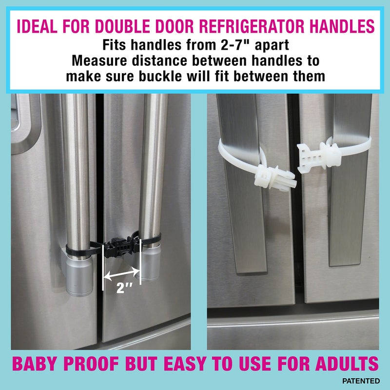Kiscords Baby Safety Cabinet Locks for Handles Child Safety Cabinet Latches for Home Safety Strap for Baby Proofing Cabinets Kitchen Door RV No Drill No Screw No Adhesive /4 Pack (White) - Image 5