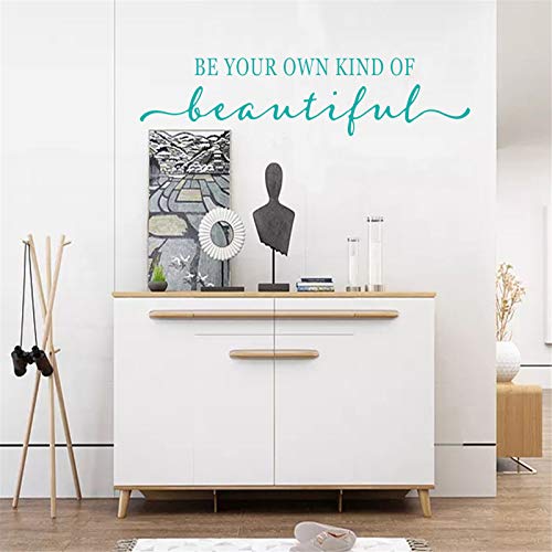 SWORNA Wall Decal - Turquoise Decor - Inspirational Quote. for Girls Rooms, Bedroom, Fitting, Cloakroom, Fashion Lady, Easy to Remove Vinyl Art Mural Sticker Lettering Saying - Be Your Own Kind of Beautiful - Image 4
