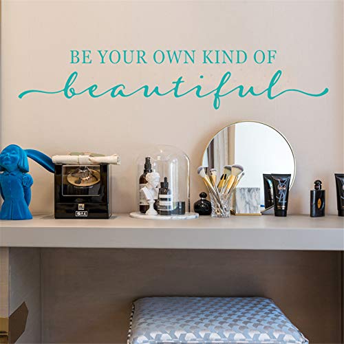 SWORNA Wall Decal - Turquoise Decor - Inspirational Quote. for Girls Rooms, Bedroom, Fitting, Cloakroom, Fashion Lady, Easy to Remove Vinyl Art Mural Sticker Lettering Saying - Be Your Own Kind of Beautiful - Image 3