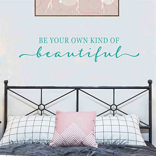 SWORNA Wall Decal - Turquoise Decor - Inspirational Quote. for Girls Rooms, Bedroom, Fitting, Cloakroom, Fashion Lady, Easy to Remove Vinyl Art Mural Sticker Lettering Saying - Be Your Own Kind of Beautiful - Image 5