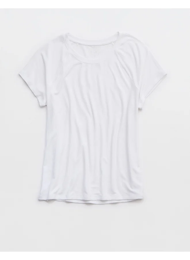 آري من امريكان ايجل OFFLINE By Aerie Thumbs Up Ribbed T-Shirt