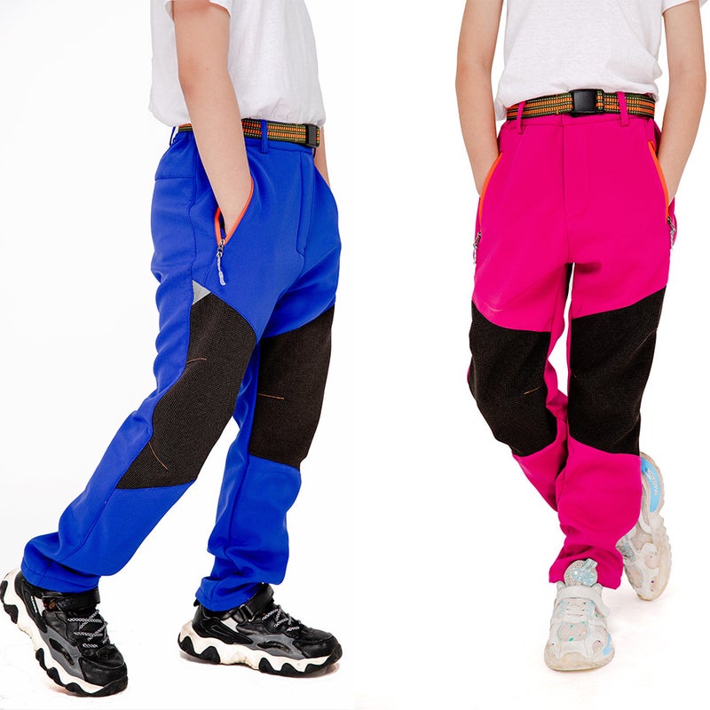 Outdoor Quick-Drying Quick-Drying Pants Stretch Long Pants Children'S Fleece-Lined Waterproof Windproof Comfortable Winter Pants - Image 4
