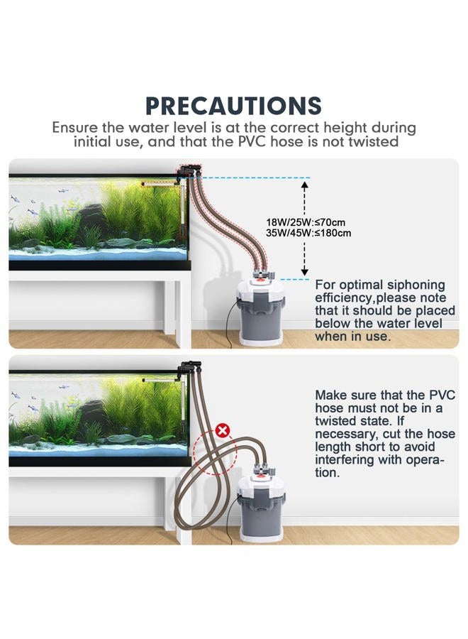 fishkeeper 528GPH Canister Filter, 3-Stage Filtration Aquarium Filter with Quartz Balls and Filter Cotton, Ultra-Quiet External Aquarium Canister Filter for Aquariums up to 150 Gal (35W) - Image 4