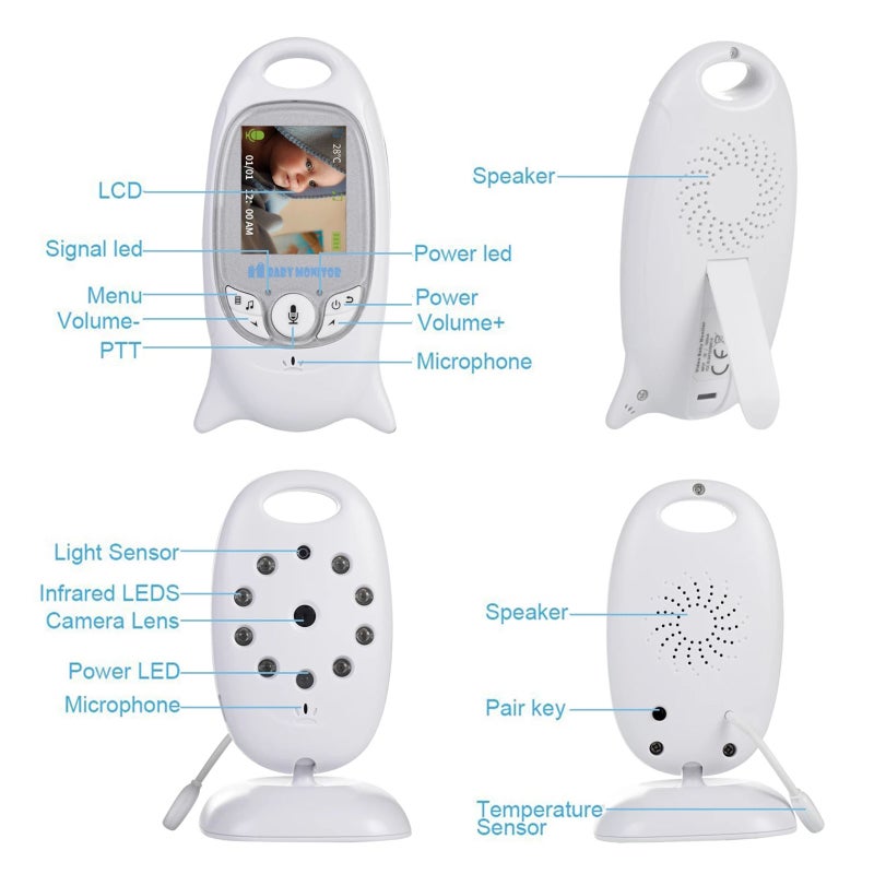 Electronic Babysitter, Baby monitor, For attentive father,8 lullaby, electronic digital camera, And Night Vision Digital Lcd Thermometer - Image 2