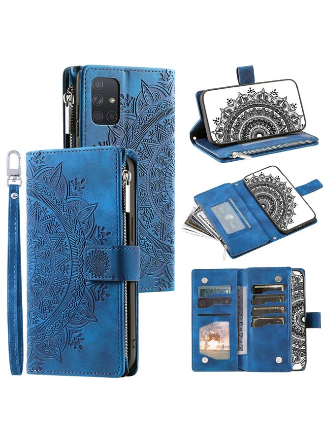 اس-توب جراب لهاتف Samsung Galaxy A51 4G جراب هاتف جلدي متعدد البطاقات بسحاب - Image 1