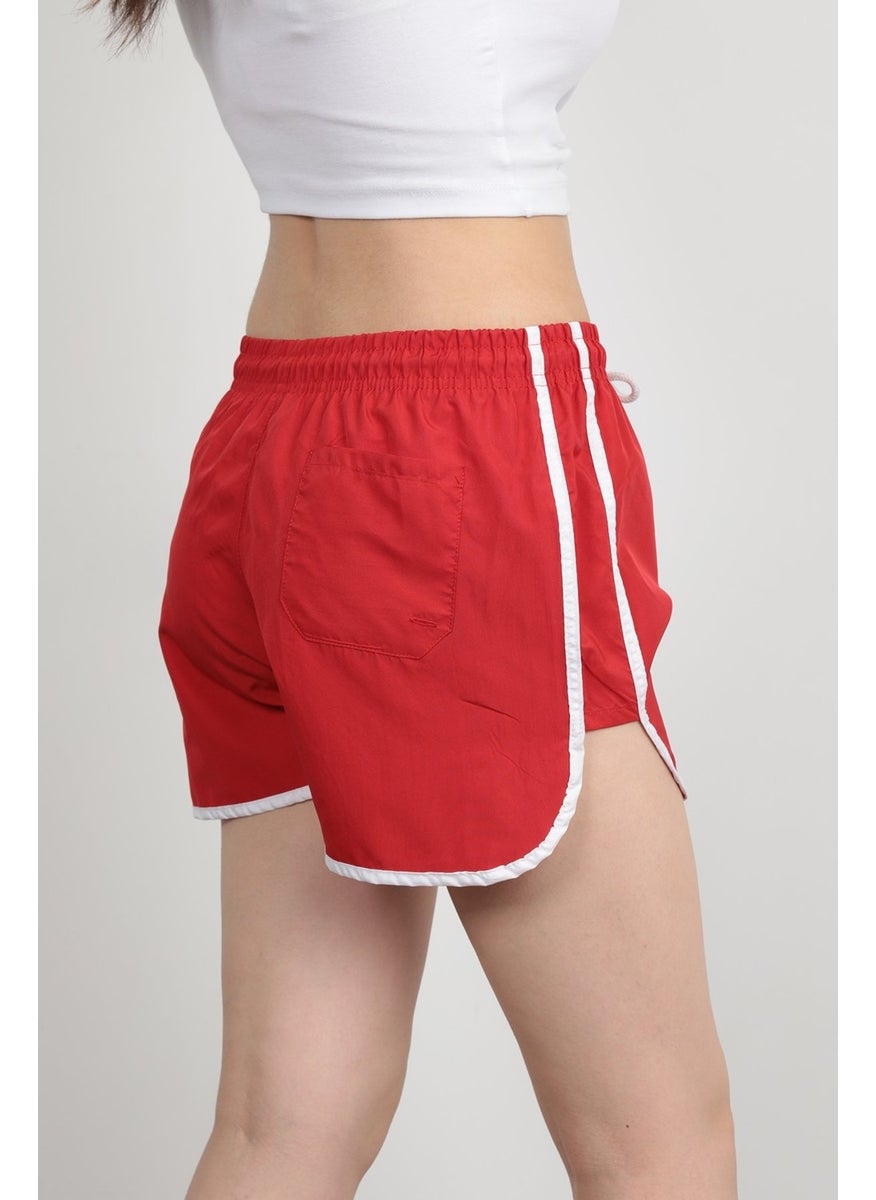 Giysa John Borners Women's Swim Shorts Rope Tie Light Elastic Waist Short Cut Red - 5402  - Image 4