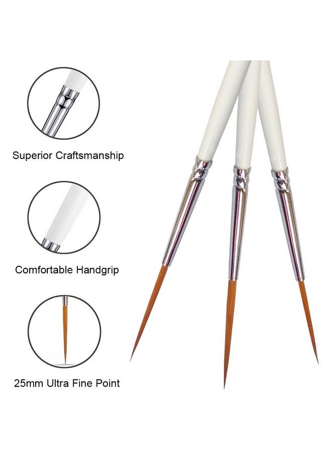 Afantti 15 Pcs Paintbrushes, Detail Fine Paint Brushes Micro Mini Tiny Artist Paintbrush Set | Ultra Fine Point Tip | For Miniature Acrylic Script Line Model Nail Painting - Image 4