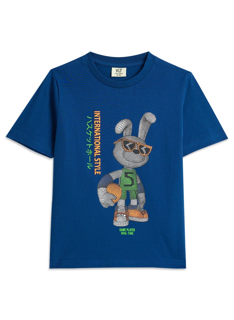 victor and jane Victor and Jane Jr Boys' 2PC Set – Football Play, Cool Rabbit - Royal Blue  - Image 2