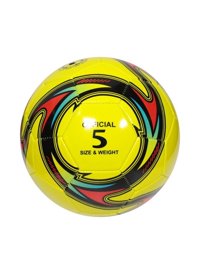 Beauenty World Cup Children's No. 5 Football Campus Primary and Secondary School Football Machine Sewn No. 5 PVC Seamless Competition Training Football (Yellow Whirlwind) 