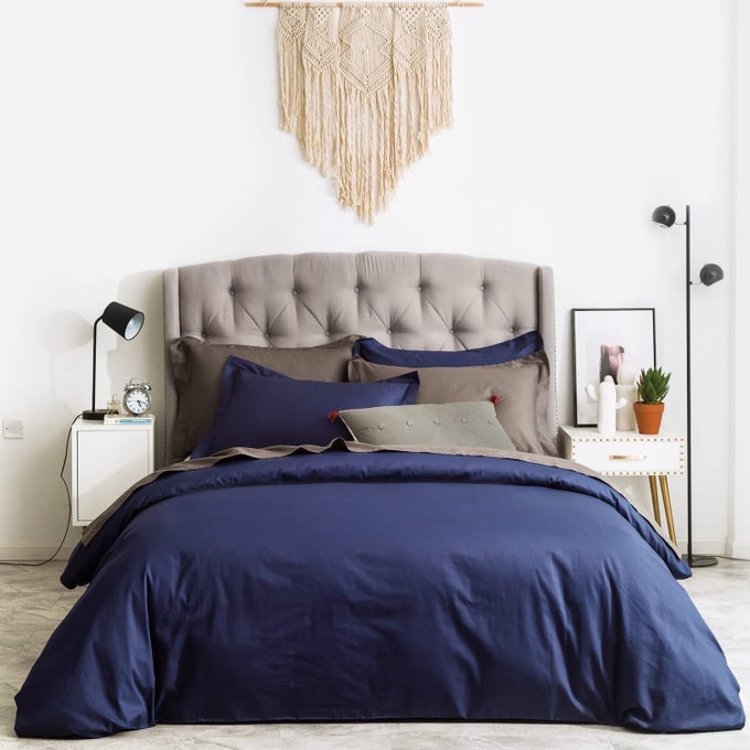 NAVY BLUE DUVET COVER TWIN 100 COTTON 2 PIECES SET 1 SINGLE NAVY DUVET COVER WITH ZIPPER TIES 1 PILLOW SHAM FARMHOUSE DARK BLUE HOTEL COLLECTION BEDDING SET SOFT LIGHTWEIGHT